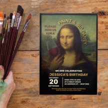 絵を描お酒の誕生日パーティー