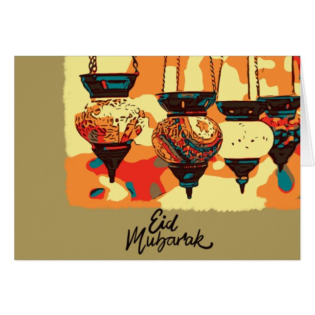 絵を描かれるトルコのランタン (正面横)