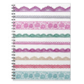 絵を描かれる水彩画のレースのリボンのガーリーな虹 ノートブック (正面)