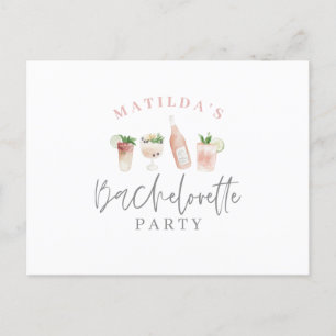 絵を描かれる水彩画はバチェロレッテのinvitを飲みます インビテーションポストカード