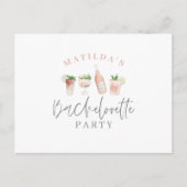 絵を描かれる水彩画はバチェロレッテのinvitを飲みます インビテーションポストカード (正面)
