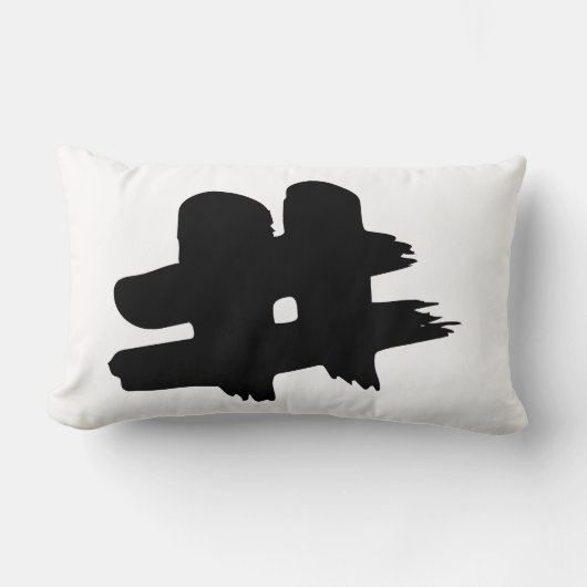 #絵を描かれるHashtagの記号の番号記号のポンドの鍵 ランバークッション (正面)