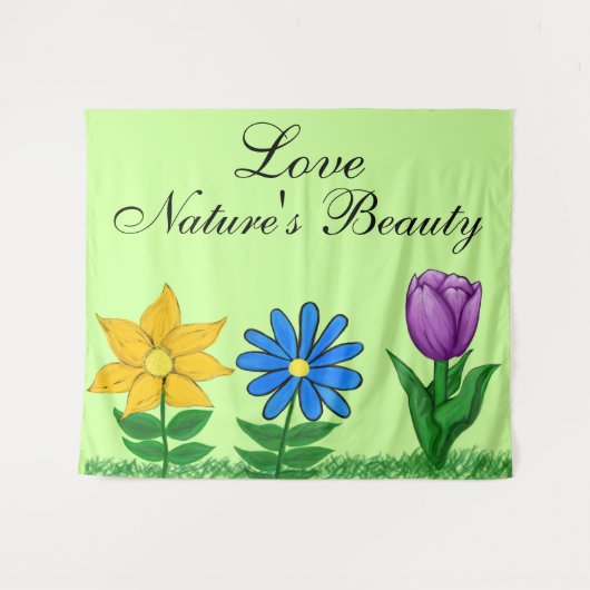 絵を描かわいらし庭の花の壁デコール タペストリー (正面(横))