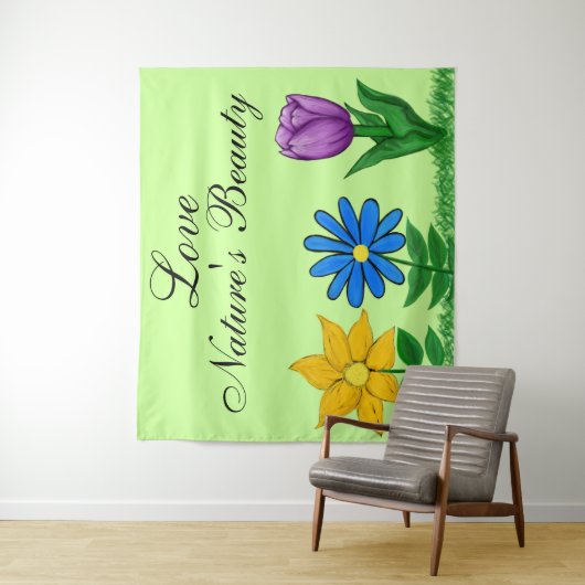 絵を描かわいらし庭の花の壁デコール タペストリー (インサイチュ)