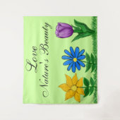 絵を描かわいらし庭の花の壁デコール タペストリー (正面)