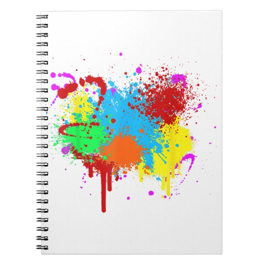 絵を描かわいらし（ばちゃばちゃ）跳ねるの抽象芸術絵を描芸術絵を描 ノートブック (正面)