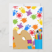 絵を描くアート誕生日パーティー招待状 招待状 (裏面)