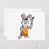 絵を描くウサギ（ペイント ブラシを持つ） ポストカード (正面/裏面)