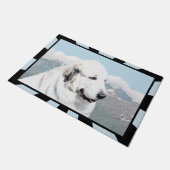 絵を描くグレート・ピレニーズ-元の犬の芸術 ドアマット (アングル)