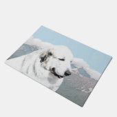 絵を描くグレート・ピレニーズ-元の犬の芸術 ドアマット (アングル)