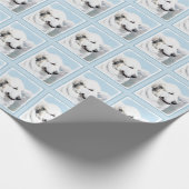 絵を描くグレート・ピレニーズ-元の犬の芸術 ラッピングペーパー (角)