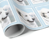 絵を描くグレート・ピレニーズ-元の犬の芸術 ラッピングペーパー (ロールコーナー)