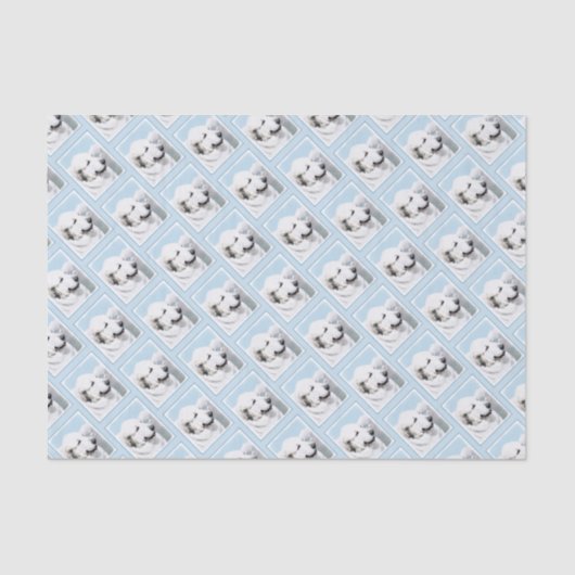 絵を描くグレート・ピレニーズ-元の犬の芸術 薄葉紙 (正面)