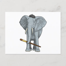 絵を描くゾウ ポストカード