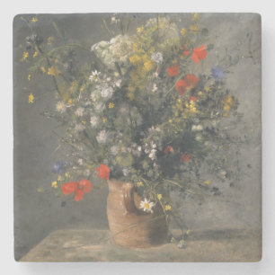 絵を描くピエールAugusteルノアールつぼの花 ストーンコースター