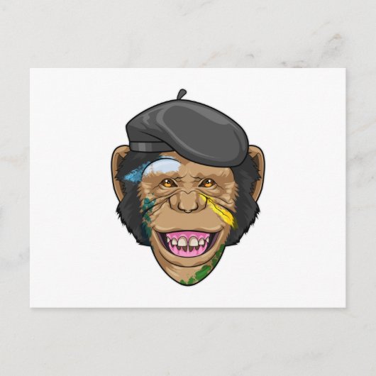 絵を描く猿 ポストカード (正面)