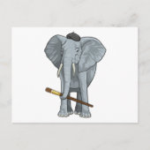 絵を描く道具を持った象 ポストカード (正面)
