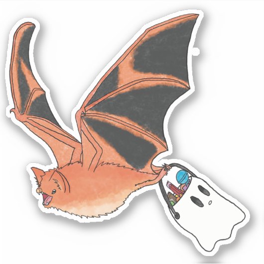 絵を描こうもり シール (正面)