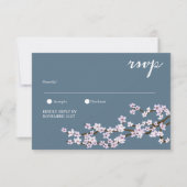 絵を描さくらんぼの結婚花 出欠カード (正面)