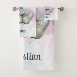 絵を描しぶきはき愛らしい恐竜の赤ちゃんシャワーの贈り物 バスタオルセット