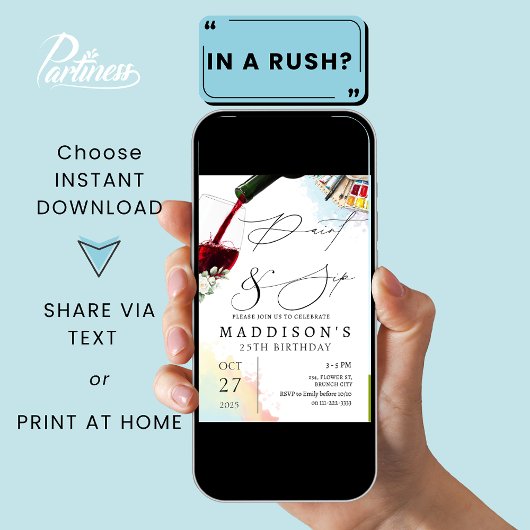 絵を描と園大人誕生日 招待状