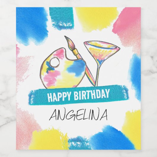 絵を描と園生誕生会絵を描の ワインラベル (シングルラベル)