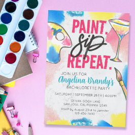 絵を描とSIPバチェロレッテワインパーティー大理石 招待状