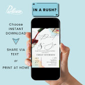 絵を描とSIPブライダルシャワー 招待状