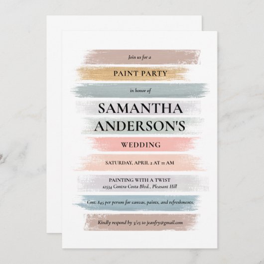 絵を描とSIPブライダルシャワー 招待状 (正面/裏面)