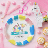 絵を描とSip大人ワイン誕生日絵を描のパーティー ペーパープレート (パーティー)