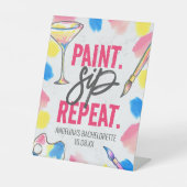 絵を描とSip大理石バチェロレッテ標識 台座サイン (正面)