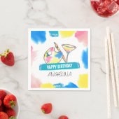 絵を描とSip誕生日の絵を描パーティーとワイン スタンダードカクテルナプキン (インサイチュ)