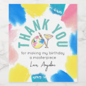 絵を描とSIP誕生日ワインパーティーの好意ありがとう ワインラベル (シングルラベル)