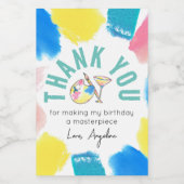 絵を描とSIP誕生日ワインパーティーの好意ありがとう ワインラベル (シングルラベル)