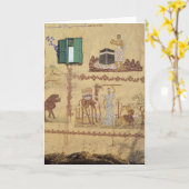 絵を描のハッジまたはウンラの村の壁 カード (黄色い花)