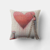 絵を描のハート クッション (裏面)