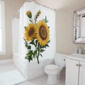 絵を描のヒマワリの背景 シャワーカーテン (インサイチュ)
