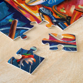 絵を描の猫on Garden House Windowsill ジグソーパズル (側面)