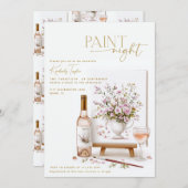 絵を描の絵を描パーティーナットブライダルシャワー 招待状 (正面/裏面)