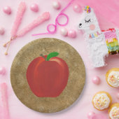 絵を描のAll Red Apple金ゴールドリップル紙プレート ペーパープレート (パーティー)