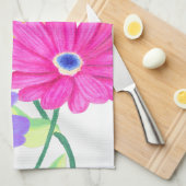 絵を描はっきりした咲き花デザイン キッチンタオル (四つ折り)