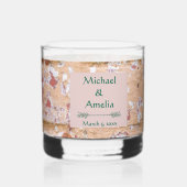 絵を描れんが緑のツタ結婚の岩ガラス ウイスキーグラス (裏面)