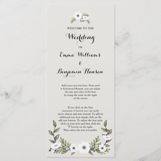 絵を描アネモネス結婚式 プログラム (正面)