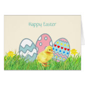 絵を描イースター卵&かわいい雛 (正面横)