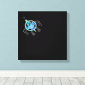 絵を描ウミガメ キャンバスプリント (インサイチュ (ウッドフロア))