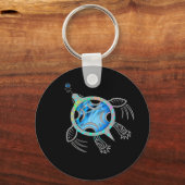 絵を描ウミガメ キーホルダー (正面)