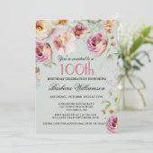 絵を描エレガントフローラ100th誕生日パーティー 招待状 (スタンド正面)