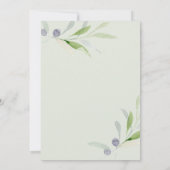 絵を描オリーブと葉のグリーンリハーサル 招待状 (裏面)