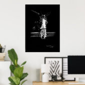 絵を描オンブラックホースポートレート ポスター (ホームオフィス)