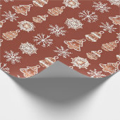 絵を描オーナメントスノーフレークスホリデークリスマス ラッピングペーパー (角)